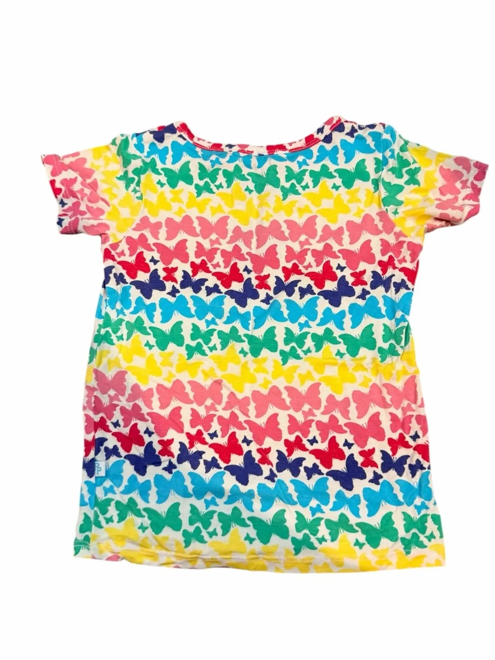 Posh Peanut Kids Rainbow Butterfly Short Pajama Set - Multicolor